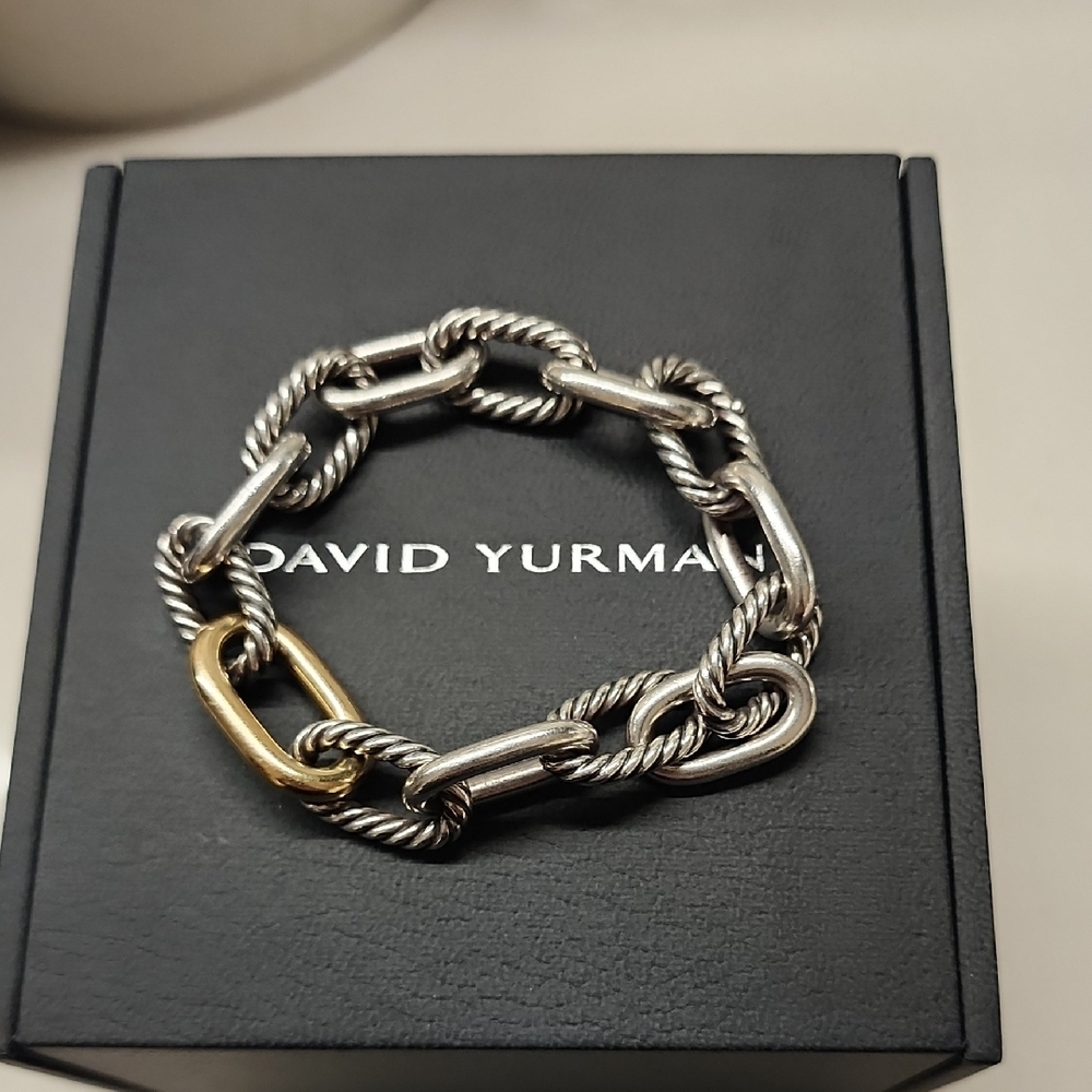 Authentic David Yurman Silver and Gold Bracelet